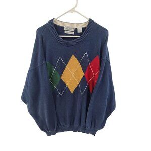 Brian MacNeil Knit Sweater Crewneck Hand Loom Pullover Blue Men's Size 2X